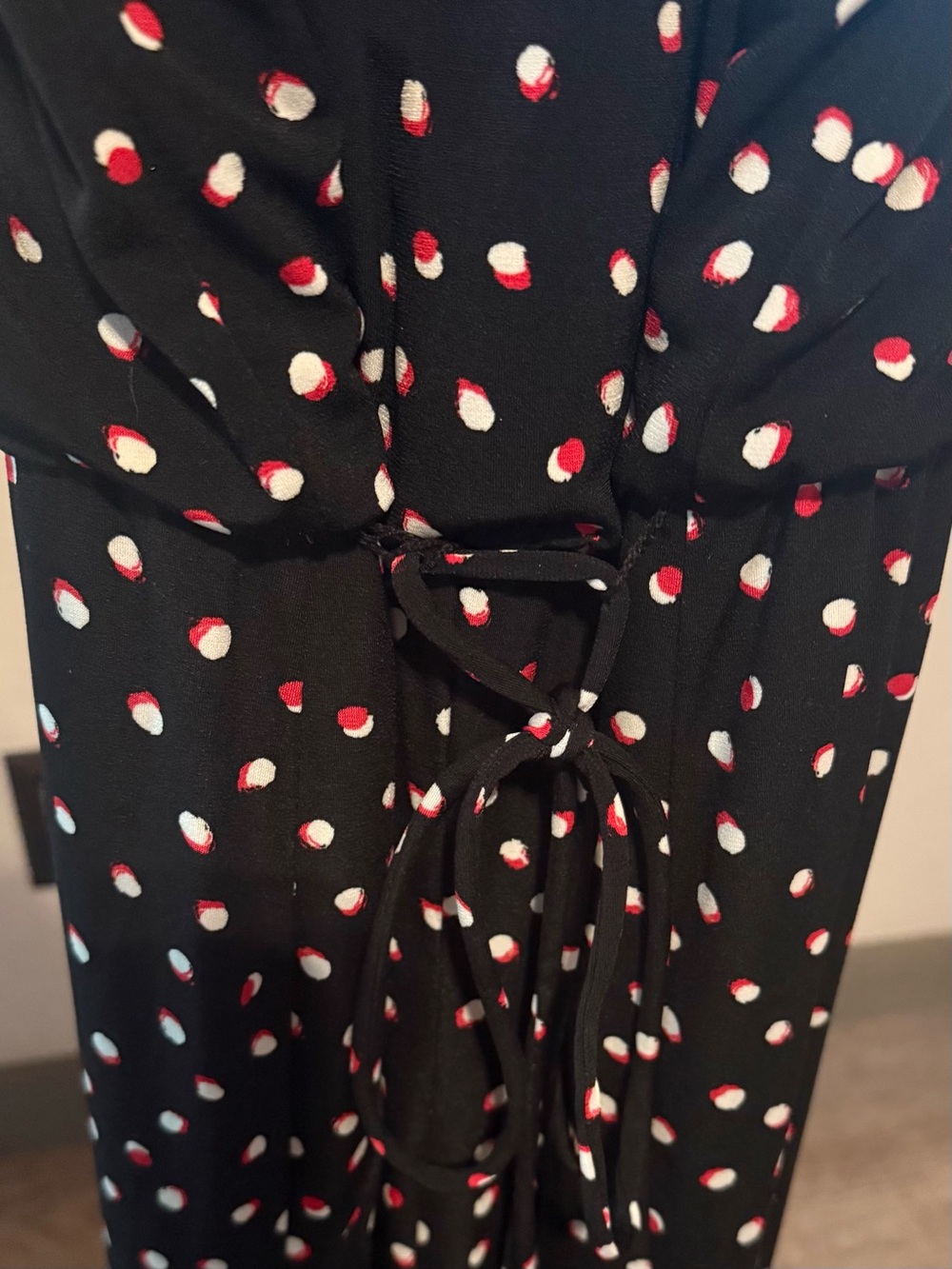 Wisp for Maggy London Black Halter Jumpsuit with red and white polka dots - Picture 4 of 7